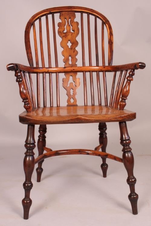 Superb Yew Wood Windsor Armchair