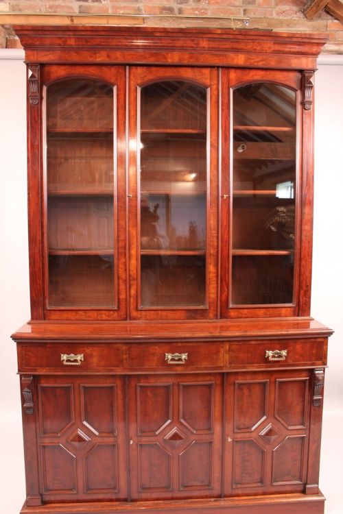 Superb Victorian 3 Door Library Bookcase