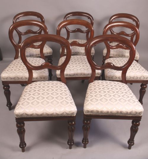 Fine Set of 8 Victorian Dining Chairs Mahogany
