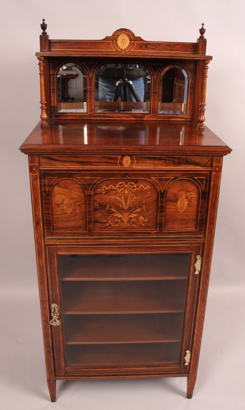 Victorian Rosewood Music Cabinet Inlaid
