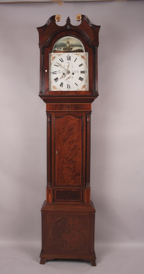 Antique Mahogany 8 Day Long Case Clock Cheetham Leeds