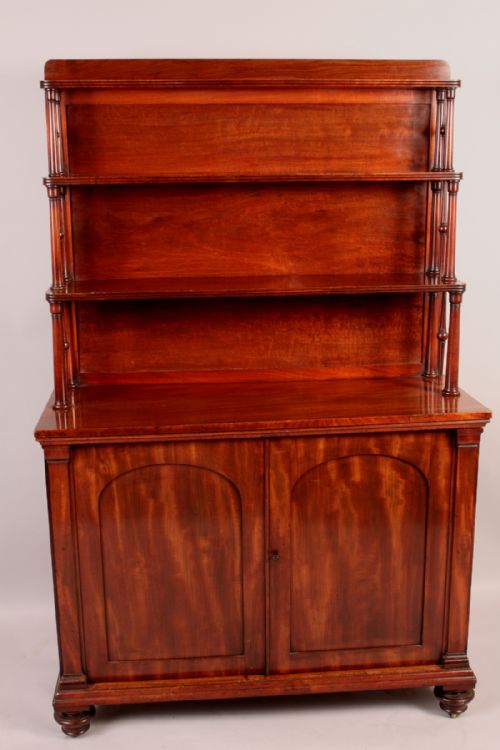 Fine Early Victorian Waterfall Bookcase Cabinet