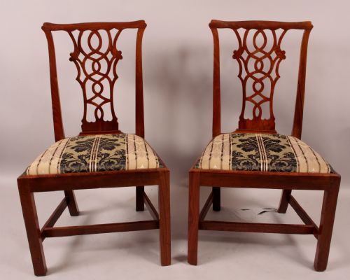 Pair of 18th Century Chinese Chippendale Chairs