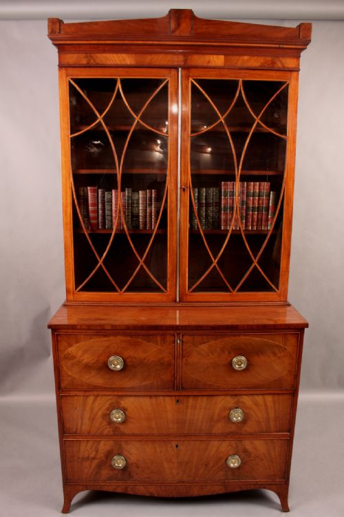 Georgian Secretaire Bookcase in Mahogany