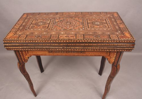Superb Moorish Games Table Inlaid