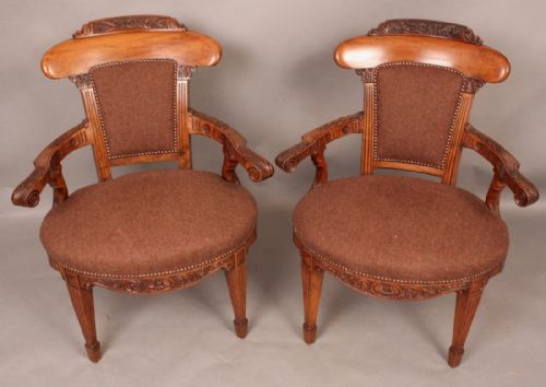 Fine Pair of Victorian Library Armchairs