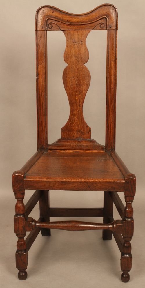 Rare Early Oak Single Back Stool Chair