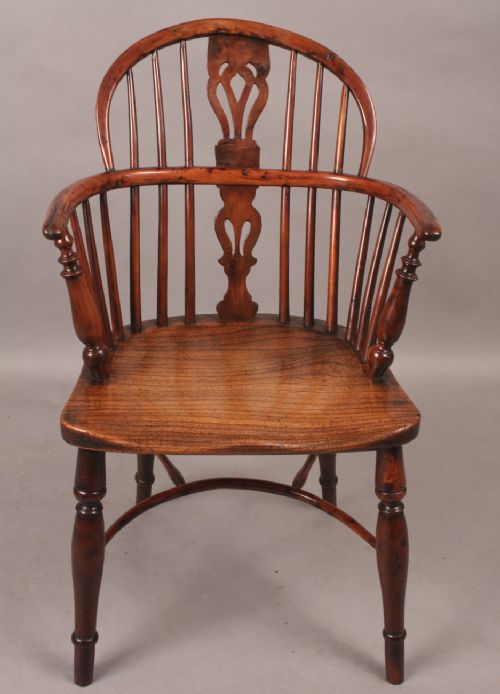 Rare Yew Wood Windsor Chair William Wheatland