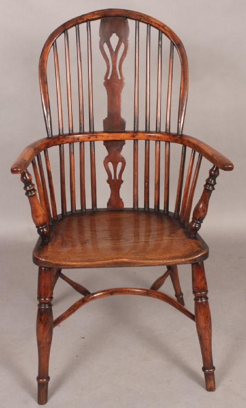 Antique Yew Wood Windsor High Back Rockley