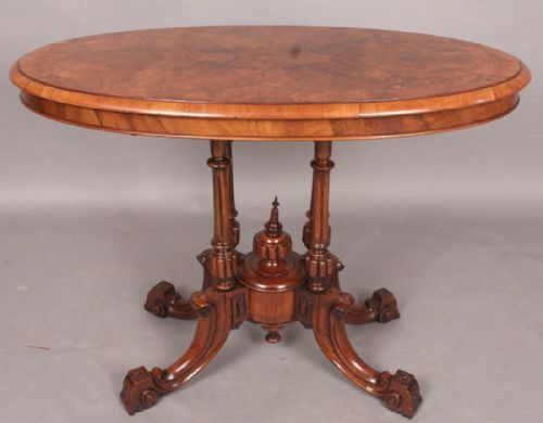 Superb Victorian Burr Walnut Window Table