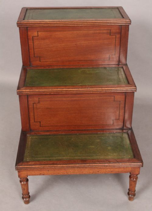 Antique Georgian Library Steps/bed Steps