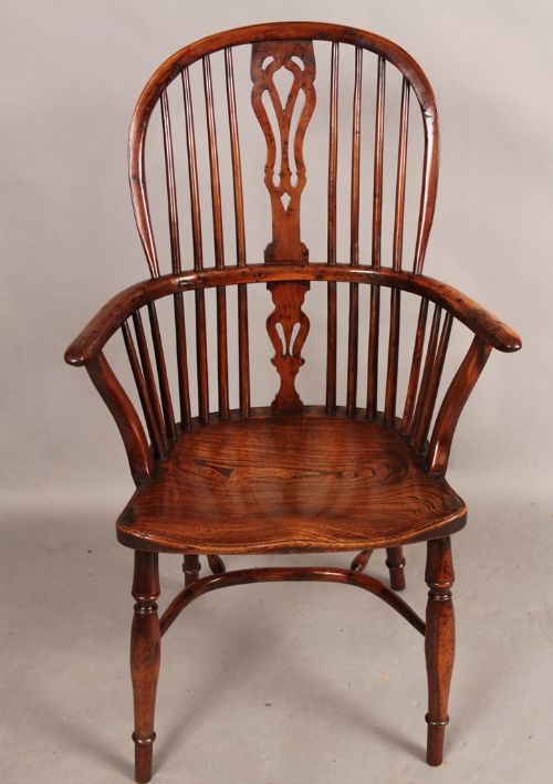 Fine Yew Wood High Windsor Armchair Retford Maker