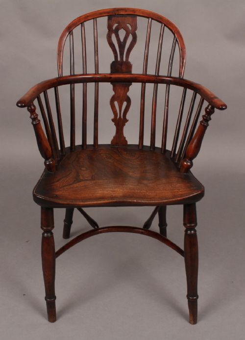 Antique Yew Wood Windsor Low Chair William Wheatland