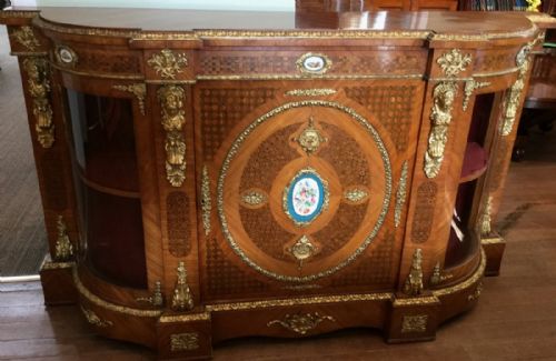 Stunning Victorian Credenza with Ormolu and Porcelain