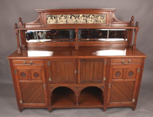 Good Aesthetic Movement Sideboard with Minton Tiles