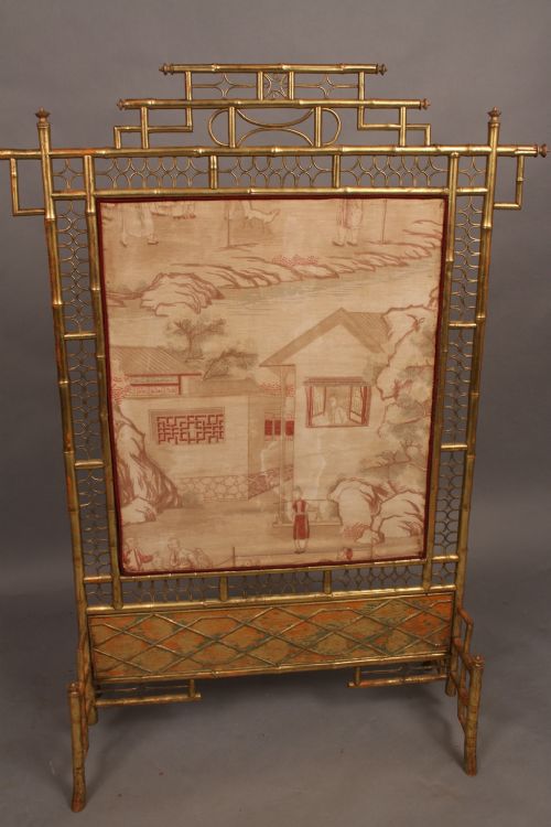 Regency Period Fire Screen Faux Bamboo