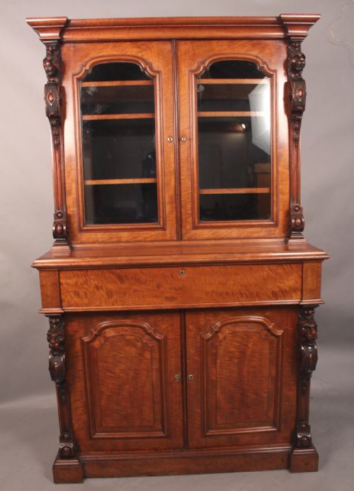 Superb Victorian Library Bookcase with Secretaire