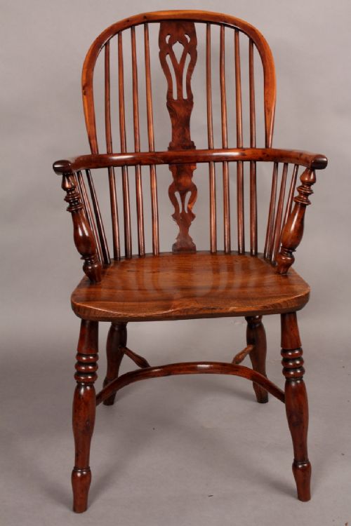 Good Yew Wood High Back Windsor Armchair Rockley