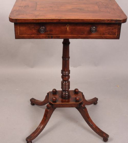 Rare Yew Wood Sewing Table Georgian
