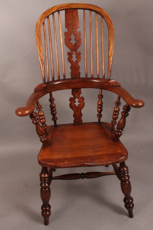 A Victorian Broad Arm Windsor Armchair