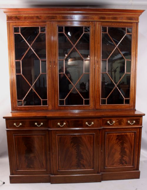 Mahogany Library Bookcase Three Door
