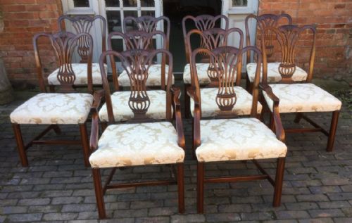 Set of Ten Mahogany Dining Chairs Georgian Style