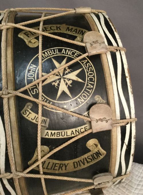 Antique Bass Drum Firbeck Main Colliery St Johns Ambulance