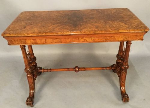 Quality Victorian Burr Walnut Games Table