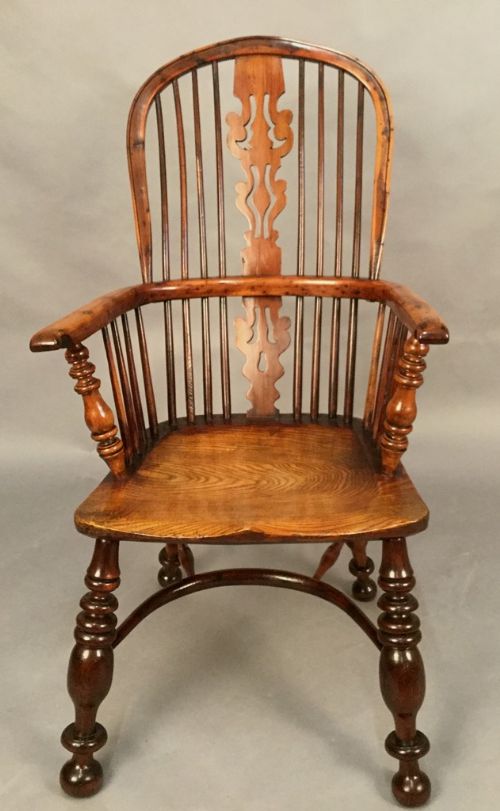 Superb Rare Yew Wood Windsor Armchair