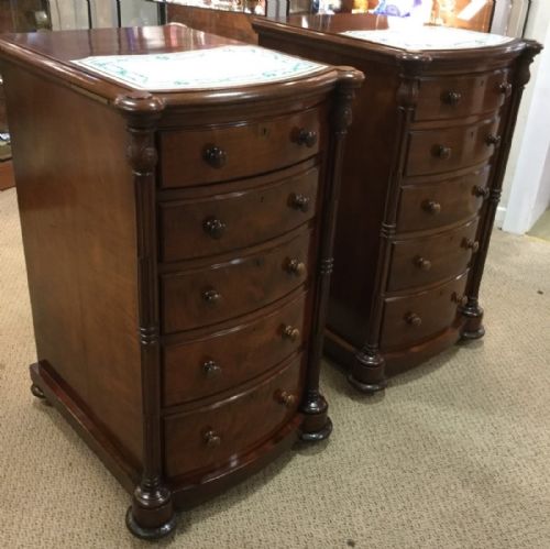 An Exceptional Pair of Victorian Mahogany Bed Side Chests