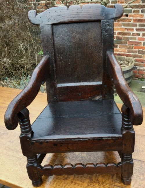 Rare Childs Wainscott Chair C 1670