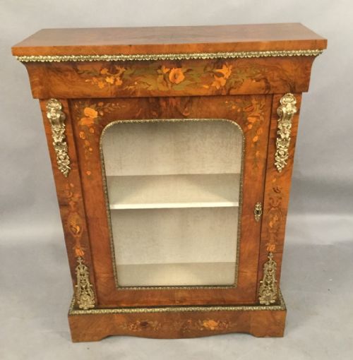 Stunning Walnut Pier Cabinet Marquetry