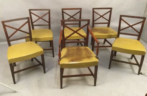 Set of Six Georgian Dining Chairs in Mahogany
