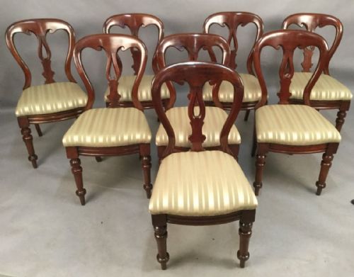 Set of 8 Victorian Balloon Back Dining Chairs