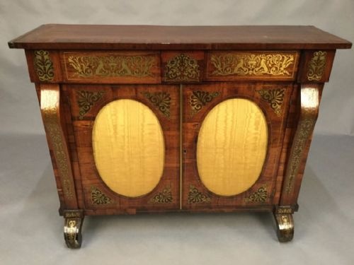Regency Period Side Cabinet Brass Inlay
