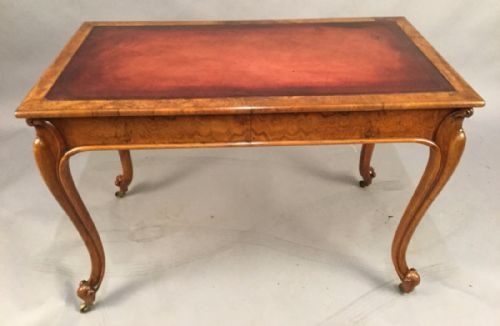 Victorian Library Table in Burr Walnut