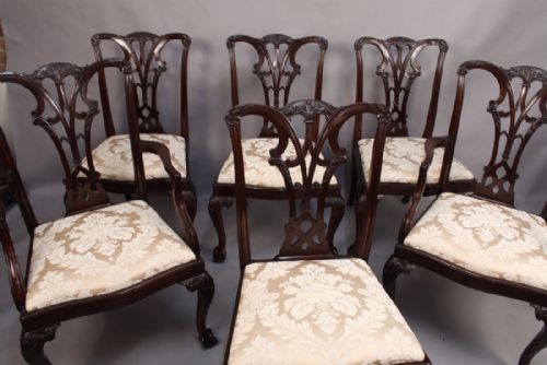 A Set of Six Mahogany Dining Chairs  Chippendale Style