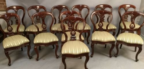 Set of Twelve Victorian Dining Chairs