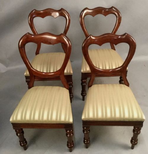 Set of 4 Victorian Mahogany Dining Chairs