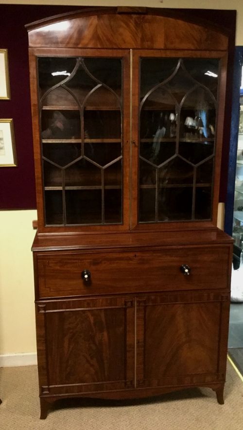 Georgian Library Bookcase with Secretary Drawer