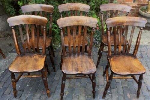 Set of 6 Victorian Kitchen Chairs