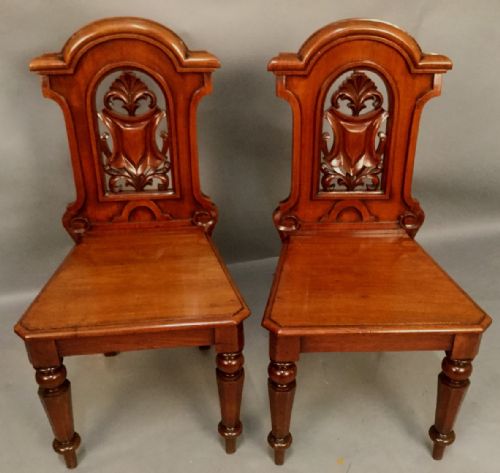 Pair of Victorian Hall Chairs
