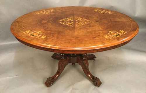Burr Walnut with Inlay Loo Table