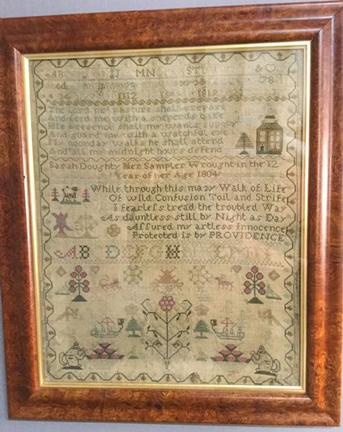 Girls Needlework Sampler Sarah Doughty 1804