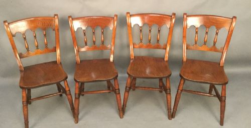 A Set of 4 Victorian Kitchen Chairs