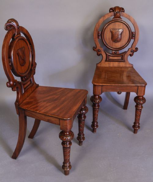 Pair of Victorian Hall Chairs