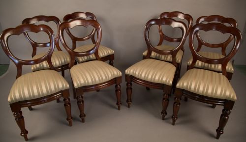 Set of 8 Victorian Balloon Back Dining Chairs