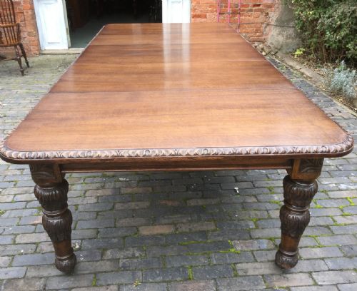 Victorian Oak Wind Out Extending Dining Table