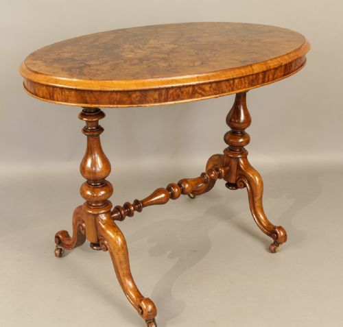 Victorian Burr Walnut Window Table