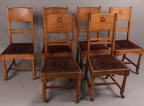 Set of 6 Arts and Crafts Dining Chairs